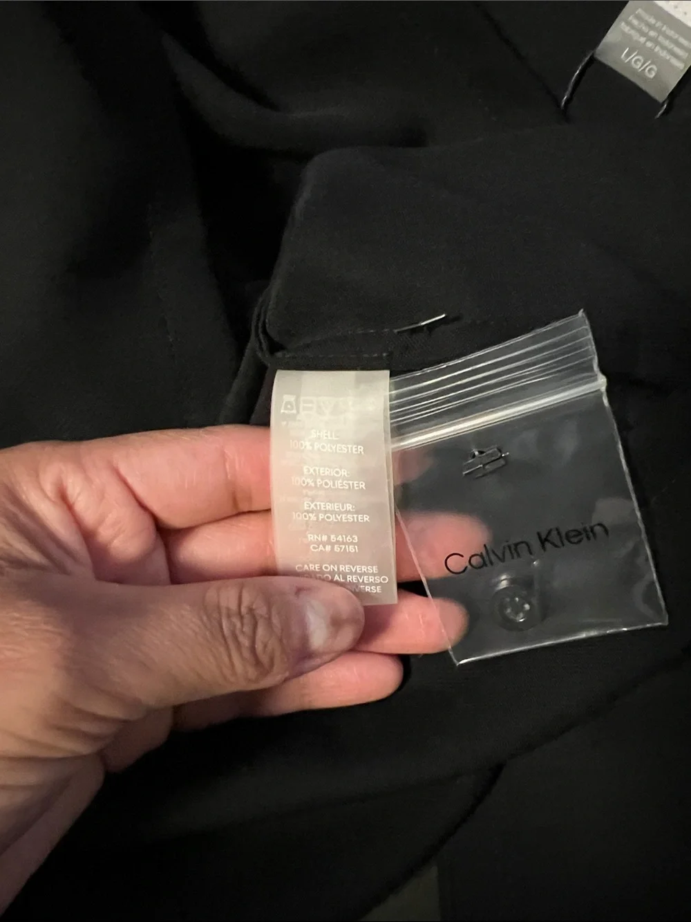 Calvin Klein Black Cropped Button-Front Top - Picture 9 of 12